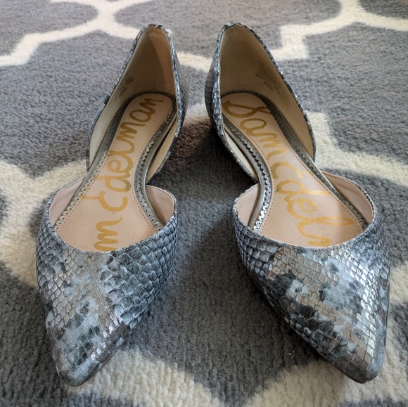Sam Edelman Snake Print "Rodney " D'orsay Flats - Picture 2 of 11